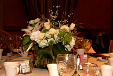 Crystal Cube Centerpiece from Mischler's Florist and Greenhouses in Williamsville, NY