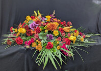 Sympathy Casket Spray Fall Colors from Mischler's Florist and Greenhouses in Williamsville, NY