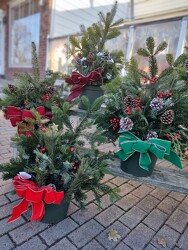 Christmas Greens Patio Pot from Mischler's Florist and Greenhouses in Williamsville, NY