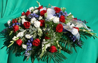 Patriotic Casket Spray from Mischler's Florist and Greenhouses in Williamsville, NY