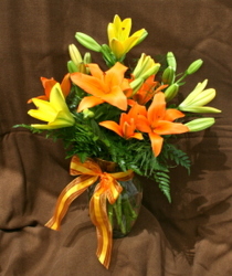 Fall Lily Vase from Mischler's Florist and Greenhouses in Williamsville, NY