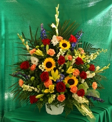Fanshaped Bright Mix from Mischler's Florist and Greenhouses in Williamsville, NY