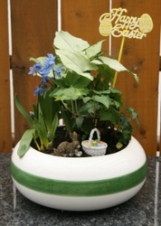 Easter Bunny & Basket Mini Garden from Mischler's Florist and Greenhouses in Williamsville, NY