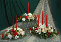 Christmas Candle Centerpieces from Mischler's Florist and Greenhouses in Williamsville, NY