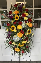 Standing Spray Summer Garden  from Mischler's Florist and Greenhouses in Williamsville, NY