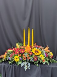 Thanksgiving 3 Candle Centerpiece from Mischler's Florist and Greenhouses in Williamsville, NY